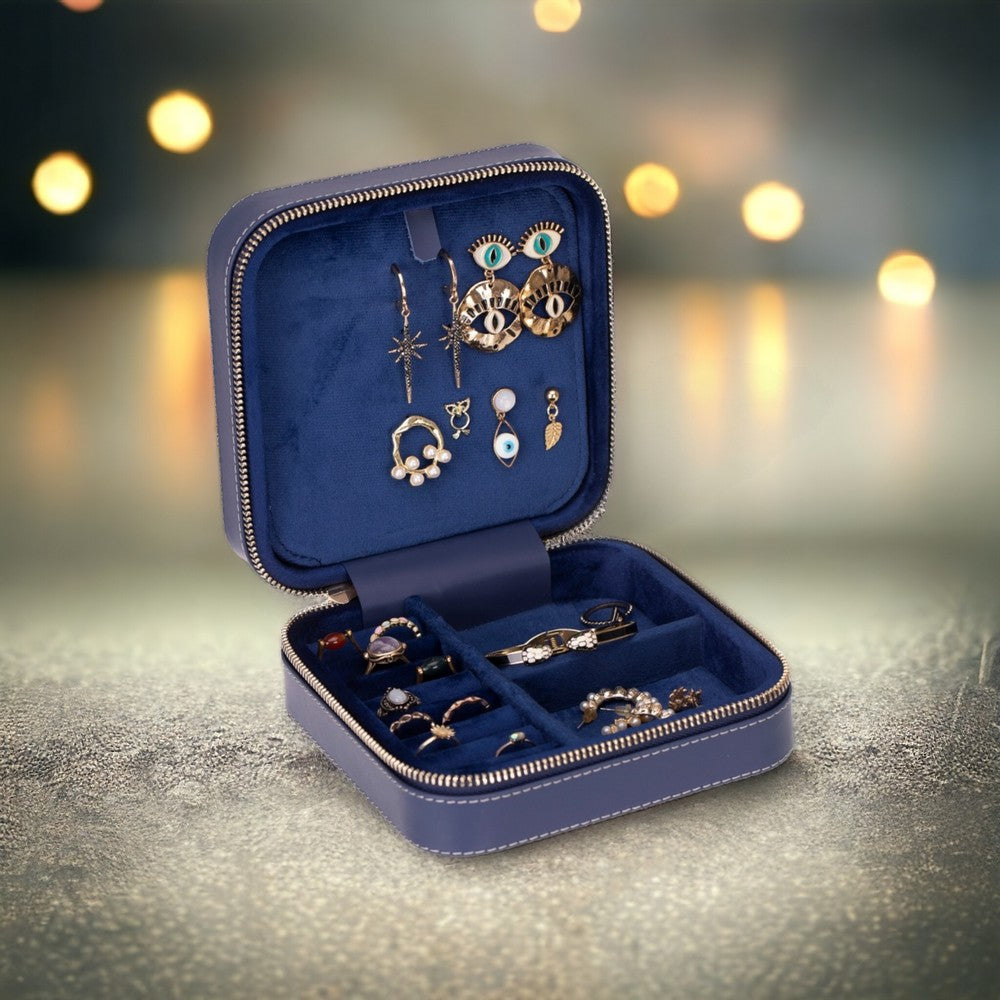 Arden Genuine Leather Jewelry Box – Handcrafted Storage with Velvet Interior